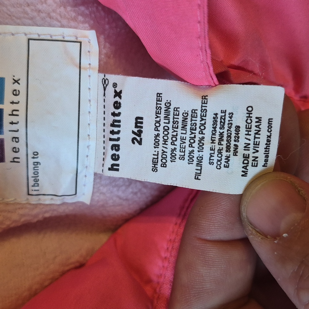 Healthtex 24m Soft Pink Winter Coat - Picture 3 of 8